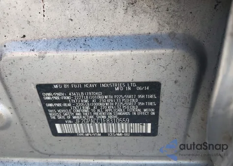 2014 Subaru Xv Crosstrek 2.0I Premium z USA, uszkodzony, nr VIN JF2GPACC1E8310559